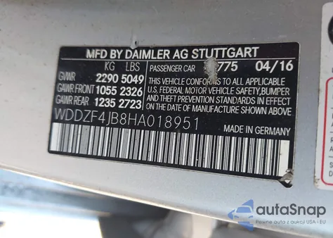 2017 Mercedes-Benz E 300 from USA, damaged, VIN WDDZF4JB8HA018951
